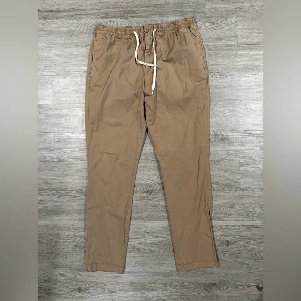 J. Crew Stretch Men's Tan‎ Drawstring Pants Khaki Tan 35